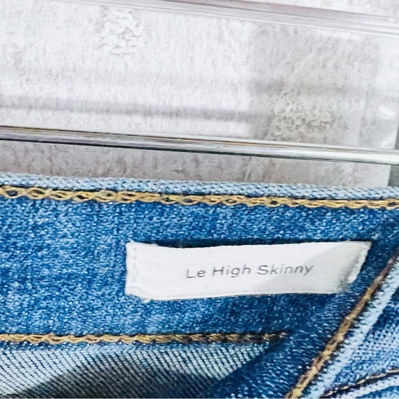 Frame Denim Le High Skinny Distressed Jeans in Saxon Wash Size 27 - Picture 7 of 13